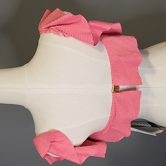 VIX Paula Hermanny Pink Laser Cut Scales Bandeau TOP with Sleeves - Size L D Cup - Picture 4 of 16